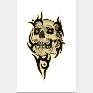 Skull and 90s Tribal Posters and Art
